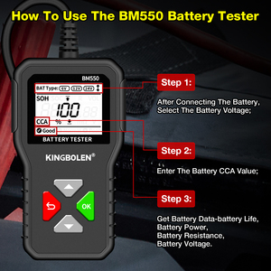 USA EU Warehouse Kingbolen BM550 6V 12V 24V Car Battery Tester Truck OBD2 Tool Obd 2 100-2000 BM550 BM550 Truck OBD2 - Product Image 3