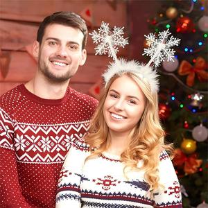 Noel Headbands beyaz kar tanesi akrilik el yapımı parti kostüm şapkalar saç çemberler festivali cadılar bayramı paskalya saç - Product Image 6