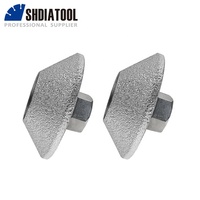 Disque abrasif diamanté brasé sous vide en forme de V de 75 mm, profil convexe, pour le meulage des bords, adapté au marbre, au granit, à la pierre, à la céramique et au béton