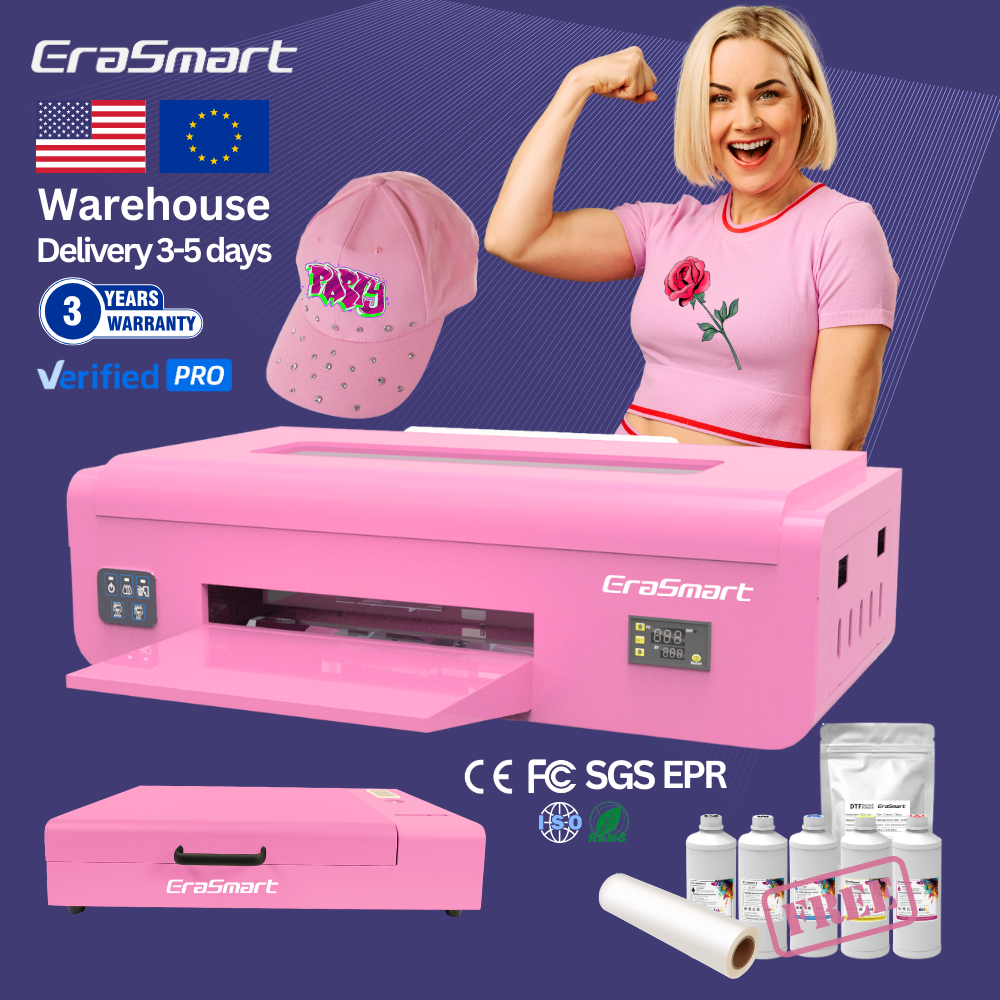 EraSmart Профессиональный 1390 A3 принтер для ПЭТ-пленки для склада США L1800 XP600 Printerhead струйный принтер DTF текстильная печатная машина