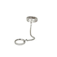 Bague double empilable en acier inoxydable 316L plaqué or PVD 14k 18k, zircon cubique, anti-ternissement, pour femme, vente en gros personnalisée