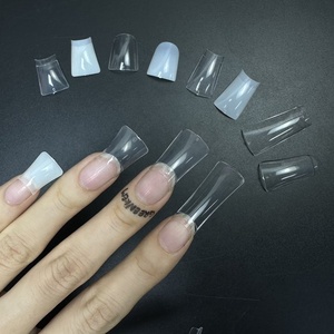 Puntas de uñas de pato Cubierta completa Flare Clear Curved Duck Feet Style Media cubierta <span class=keywords><strong>Pies</strong></span> anchos falsos Extensión francesa XL Puntas de uñas de pato - Product Image 3