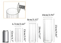 Centres de table décorations cylindre en verre côtelé bougeoirs pilier clair ouragan bougie pot flottant bougie Vases