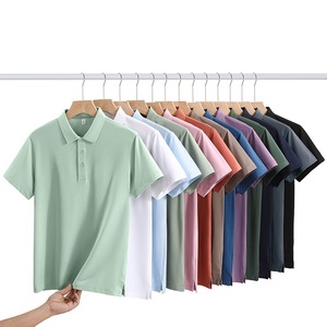 Chemise polo à col en soie Shidou, couleur unie, tailles S, M, L, XL, XXL, XXXL, 4XL, 5XL, 6XL, vêtements de travail pour personnes d'âge moyen - Product Image 1