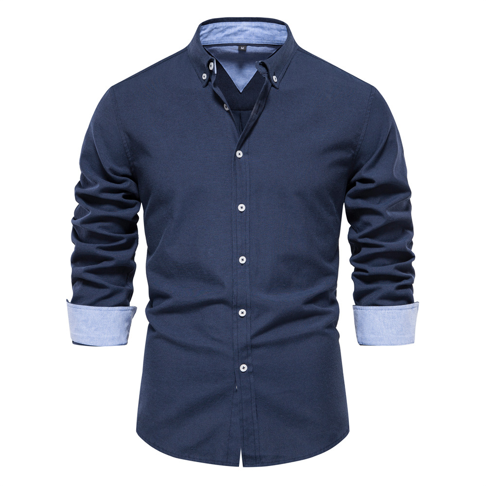 slim fit dress slacks BARBA Handmade Striped Cotton-Linen French Cuff Dress Shirt EU 44 NEW