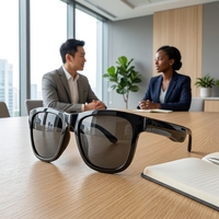 Lunettes intelligentes de traduction IA avec audio Bluetooth, commande tactile et chargement magnétique