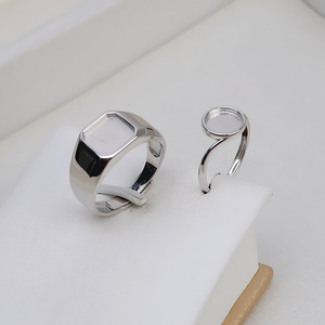Accessoires pour anneaux en argent S925 à faire soi-même, paire d'anneaux pour cheveux en forme de pneu pour hommes et femmes, gel de finition semi-fini - Product Image 1
