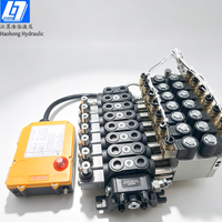 Haohong DCV60 60 litres/min 7 bobines Télécommande Manuelle & Électro-hydraulique Vanne de commande directionnelle sectionnelle hydraulique