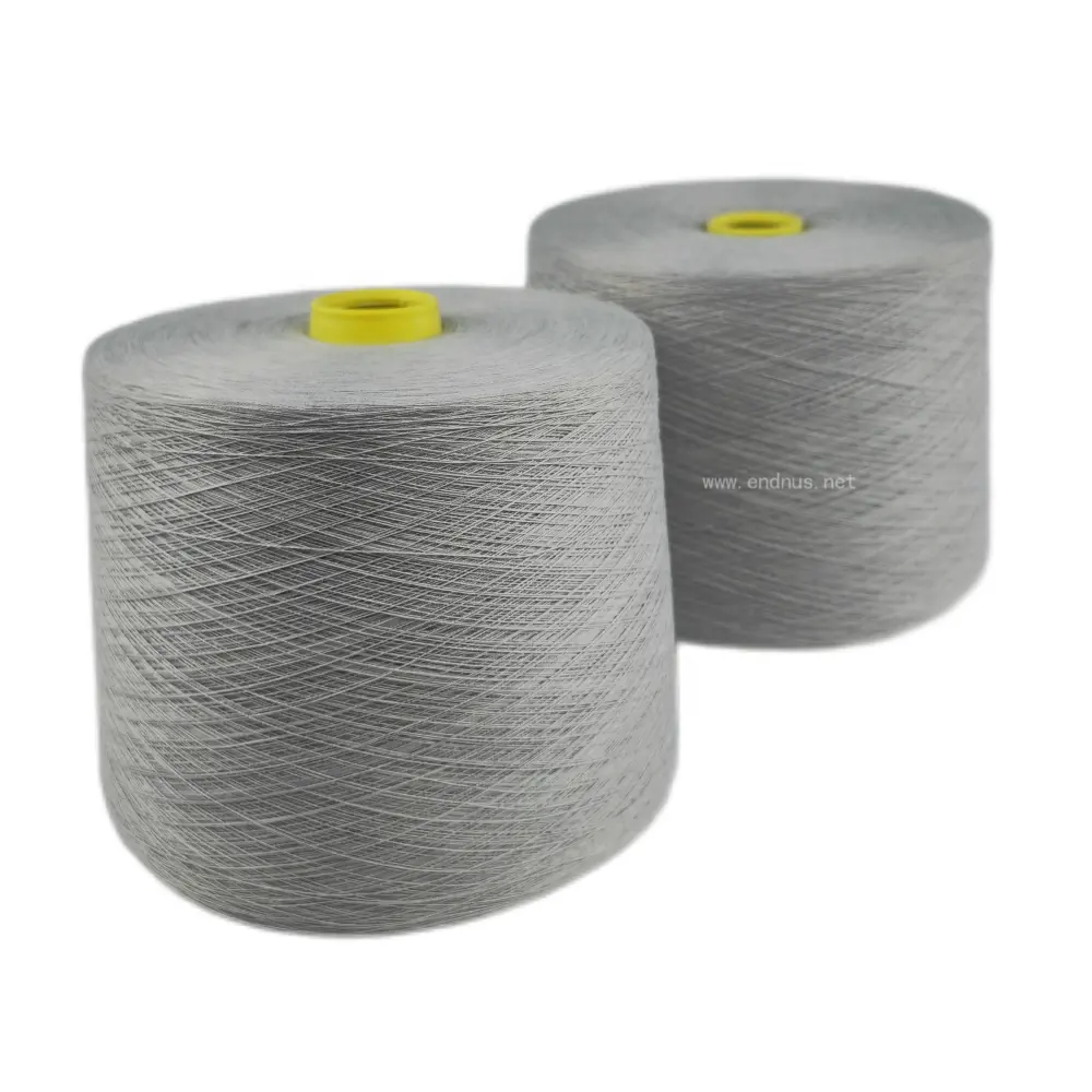 Stainless Steel Fiber Blended Dyeable Nm50/2 Conductive Antistatic Polyester Spun Yarn