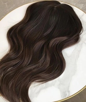 Meilleur Topper de Cheveux en Soie, Couleur Brun Foncé, Bouclé, à Clipser, en Cheveux Humains Vierges Remy pour Femmes