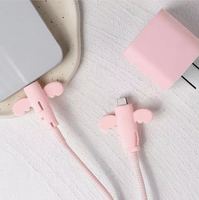 Protector de Cable con Diseño de Ángel, Funda Antienredos para Cable de Carga, Protector de Conector de Cargador de Teléfono, Blanco/Rosa/Negro