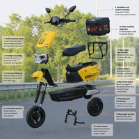 Moto électrique 72V 1500W, scooter longue portée à deux roues, batterie 32Ah, 70 km d'autonomie, frein à disque étanche, suspension hydraulique
