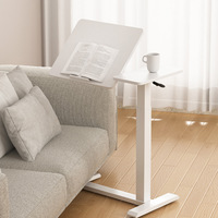Table d'appoint de bureau réglable à levage pneumatique, luxe léger, petit canapé, coin de salon, rabattable, mobile, bureau d'ordinateur à roulettes