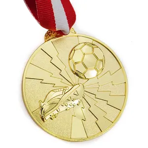 Medallón de copa de fútbol profesional, medalla de oro personalizada, de alta calidad, de Metal, para maratón, deportes, fabricantes chinos