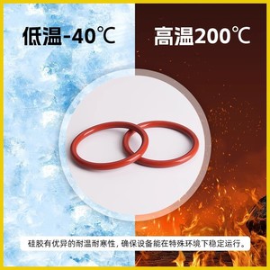 Joints toriques en silicone résistants à l'huile, diamètre du fil de 2,4 mm, diamètre extérieur de 6 à 180 mm, pour applications d'étanchéité - Product Image 3