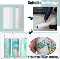 Gobelets Droits et Fins en Acier Inoxydable de 20oz et 30oz, Blocs à Sublimation Blancs, Vierges, pour Impression DIY, avec Paille et Couvercle, Vente en Gros