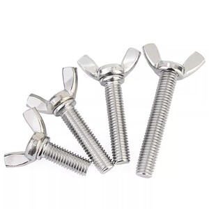 Vis à tête papillon en acier inoxydable finition naturelle M3-M24, longueur 140 mm, vente en gros - Product Image 1