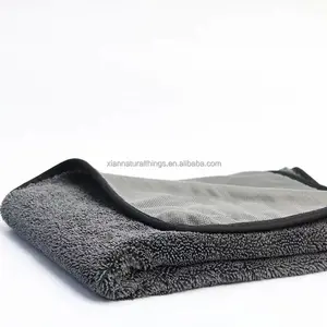 批发汽车珊瑚绒毛巾干燥超细纤维清洁毛巾厚毛巾布用于细节
