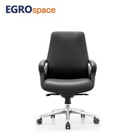 Chaise de bureau ergonomique professionnelle EGROspace à dossier haut en cuir réglable