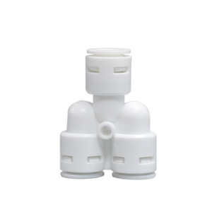 Conector en T tipo Y de 3 puertos de conexión rápida para distribución de purificador de agua, accesorios para tuberías de PE, blanco mate - Product Image 3