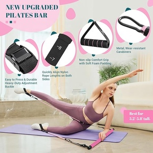 MR Tragbares Latex-Pilates-Stangen-Set mit Widerstandsbändern für Männer und Frauen, Multifunktionales Heimtrainingsgerät - Product Image 2