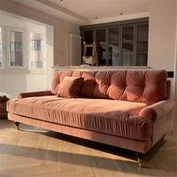 American Vintage Sofa Set diseño nuevo terciopelo europeo moderno 123 sala de estar sofá muebles conjunto de lujo