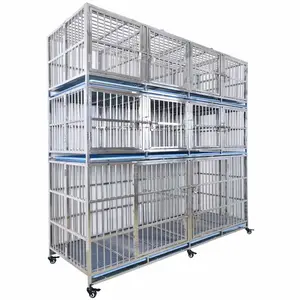 Breeder cage stainless steel 202 304 stackable dog cage large size 2024