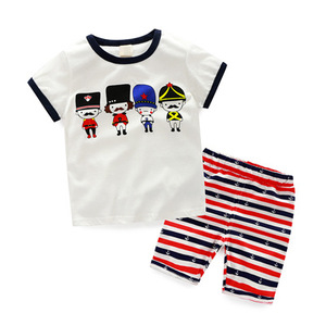 T-shirt imprimé de dessins animés et short pour enfants, tenues d'été en coton - Product Image 4