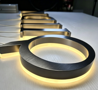 Lettres en relief 3D personnalisées rétroéclairées à LED, enseignes lumineuses en acier inoxydable pour devantures de magasins et véhicules