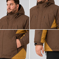 Chaqueta de Plumón para Hombre con Capucha, Cierre Completo, Bolsillos, Puños con Velcro, Cordones Ajustables, Cálida para Invierno, Tallas Grandes y Extra Grandes 6XL 7XL