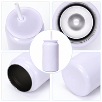 Gobelet canette cannelé en acier inoxydable 304 de 16 oz avec couvercle à paille, couleur brillante, pour boissons froides, idéal pour projets de logo personnalisé - Vente en gros