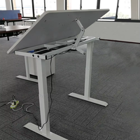 Cadre de bureau électrique à hauteur réglable avec trois moteurs, 2 pieds télescopiques, robuste, pour table de bureau