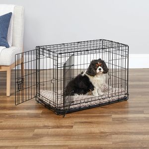 Yeni ürünler hayvan nefes kafesleri çift kapılar katlanır Metal tel Pet köpek kafesleri - Product Image 1