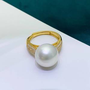 อุปกรณ์ทำเครื่องประดับมุก DIY 10642 แหวนเงินแท้ S925 ตัวเรือนเปล่า ตัวเรือนเงินหนาสำหรับตกแต่งสำหรับผู้หญิง ใส่ลูกปัดขนาด 8-10 มม. - Product Image 3