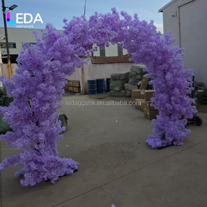 LEDA Elegant Purple Cherry Blossom Flower Arch <b>Wedding</b> Arch <b>Wedding</b> <b>Backdrop</b> <b>Stand</b> for Events Decor - Product Image 1
