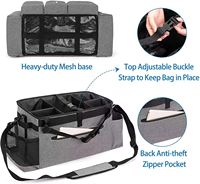 Organisateur de rangement multifonctionnel pour le nettoyage, sac fourre-tout portable pour femme de ménage, avec séparateurs amovibles, en polyester durable