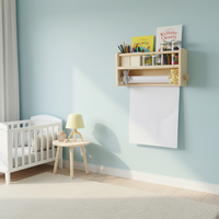 Étagère murale en bois à double niveau moderne et personnalisée pour la chambre d'enfant et la salle de bain, rangement décoratif