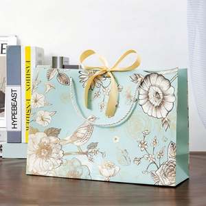 Custom Personalized Print Logo Sliding Jewelry <b>Box</b> Folding Shopping Paper <b>Gift</b> Bags with Rope Handles - Product Image 4