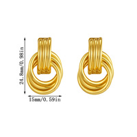 Boucles d'oreilles hypoallergéniques bicolores en or pour femmes, créoles minimalistes en acier inoxydable, étanches et tendance