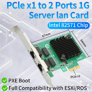 Tarjeta de Red Interna Gigabit PCIe X1 de Doble Puerto 82571EB, Adaptador Ethernet para Servidor, NIC en Stock, Modelo PI71R21 82571 Net - Product Image 4