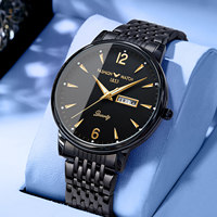 Montre-bracelet mécanique automatique pour homme, style tourbillon, bracelet en acier inoxydable, étanche 30 bars, verre lumineux, style business-casual
