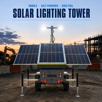 Tour d'éclairage solaire mobile de grande capacité avec lumières LED et générateur de secours pour l'extérieur