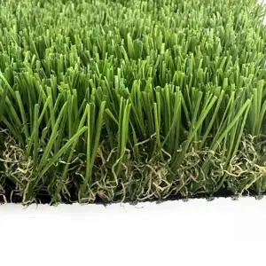 Pisau rumput berongga 40mm tipe baru rumput buatan hijau suguhan luar ruang taman lanskap rumput sintetis