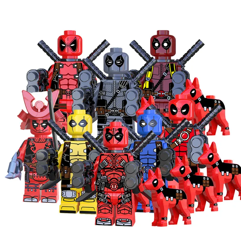 KT1030 Wade Wilson with Dog Building Blocks Comics Super Heroes Action Boys Festival Figures Toys for Children