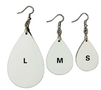Boucles d'oreilles en bois MDF vierges en forme de goutte d'eau pour femmes, personnalisables par sublimation à chaud, double face, vente en gros