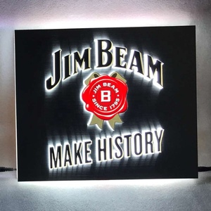 Logo in metallo ha portato il segno della scatola luminosa con lettere Logo in rilievo 3D - Product Image 1