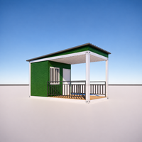 Poste de Garde Préfabriqué Portable Modulaire avec Veranda Couverte pour Entrée de Chantier