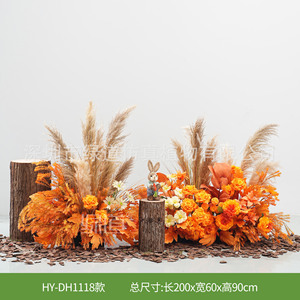 Décorations d'arche de mariage Greenway en fleurs artificielles, fleurs en mousse et soie mélangées, toucher naturel, accessoires pour événements automne-hiver - Product Image 5