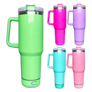 Magazzino USA tazza da caffè in acciaio inox 40oz con altoparlante da 40oz maniglia tazza a prova di perdite con altoparlante per la sublimazione della tintura - Product Image 1