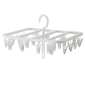 Nouveau design bricolage multicouche empilable blanc 24 clips antidérapants cintre balcon pliable vêtements séchage clip cintre - Product Image 2
